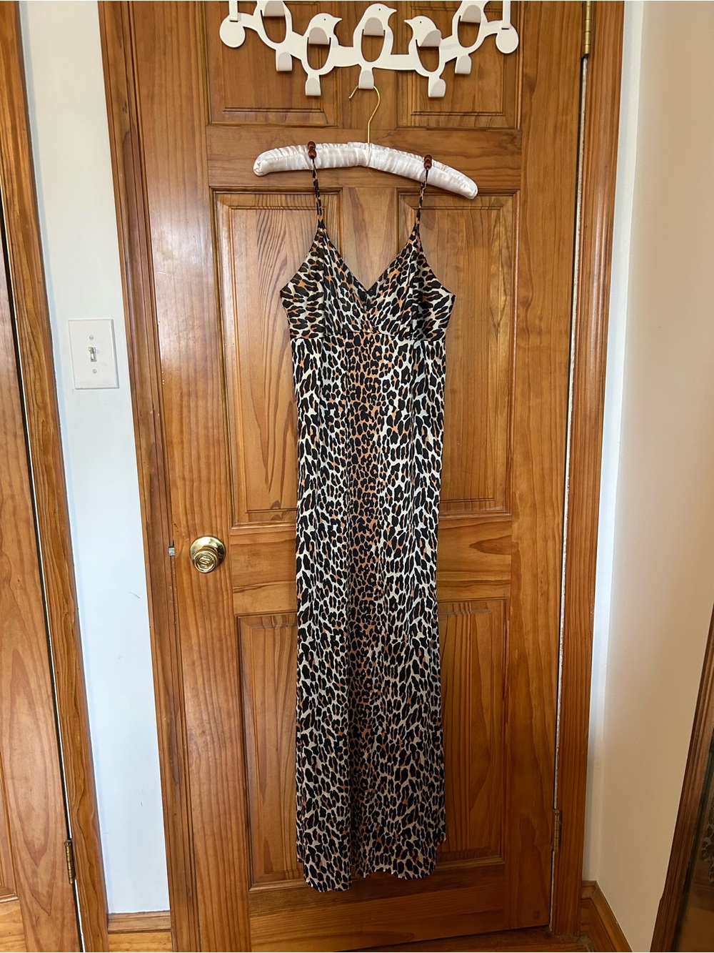 Vintage Vanity Fair Leopard Print Maxi Slip with Beads